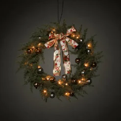 Batteridriven Grankrans 25 LED ⌀ 40 Cm