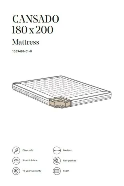 CANSADO Skummadrass Medium 180x200 Cm