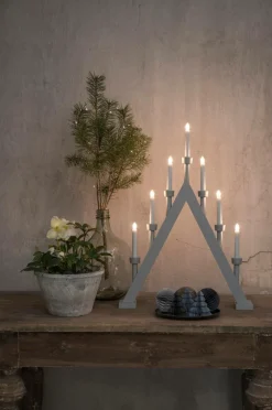 Eljusstake 7 Lj Trä 65cm