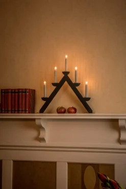 Elljusstake 5 Lj Trä 44cm