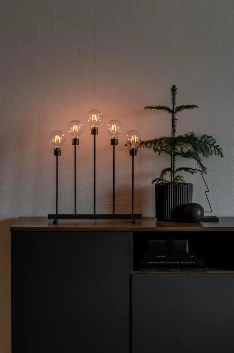 Elljusstake 5 Ljus Met. 54cm