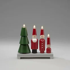 Elljusstake 4 Ljus "Tomte" 28cm