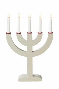 Elljusstake 5 Ljus Trä 41,7cm