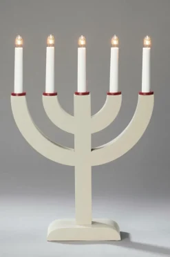 Elljusstake 5 Ljus Trä 41,7cm