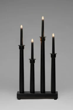 Elljusstake 4 Ljus Trä 59cm