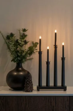 Elljusstake 4 Ljus Trä 59cm