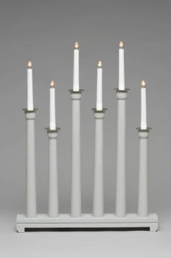 Elljusstake 6 Ljus Trä 59cm