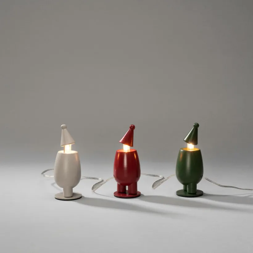 Elljusstake 3 Ljus Trä LED 14,8cm