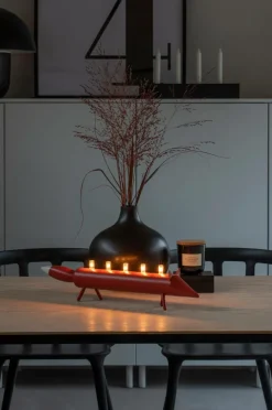 Elljusstake 5 Ljus Trä, Räv 12,8cm