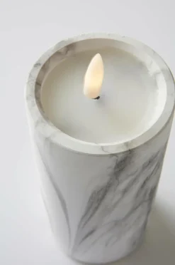 FLAMME MARBLE Blockljus LED 17,5 Cm
