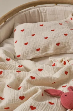 HEARTS BABY Påslakanset Vagn/vagga - Ekologisk