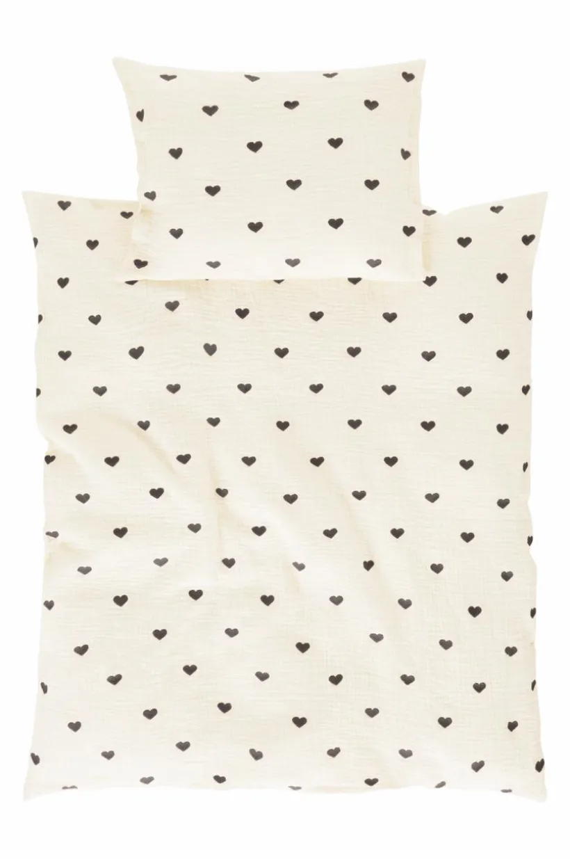 HEARTS BABY Påslakanset Vagn/vagga - Ekologisk