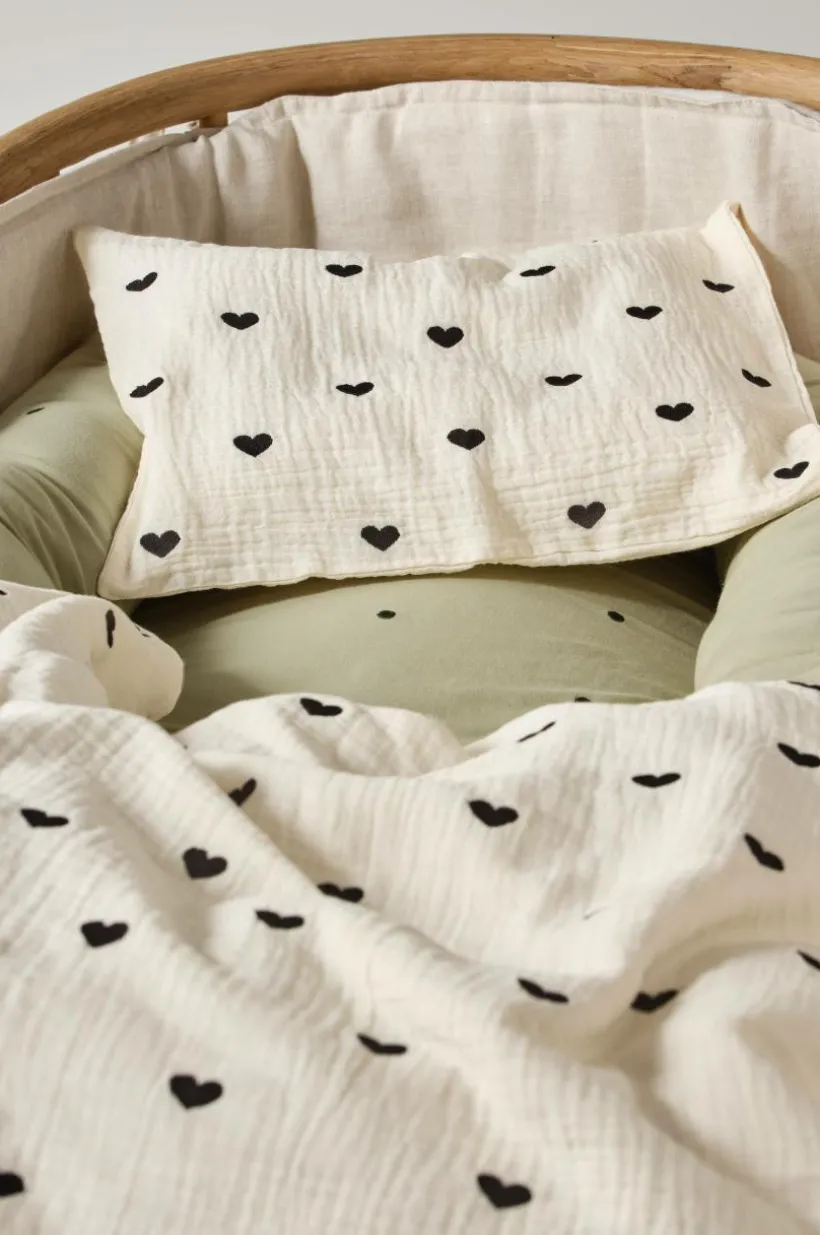 HEARTS BABY örngott 35x28 Cm - Ekologisk