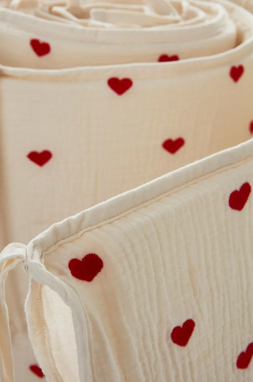 HEARTS MINI Spjälsängsskydd - Ekologisk