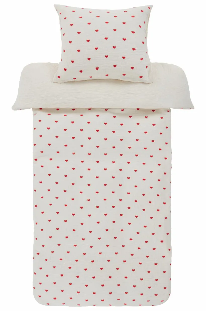 HEARTS Påslakanset Enkelsäng - Ekologisk