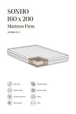 SONHO Pocketresårmadrass Fast 160x200 Cm