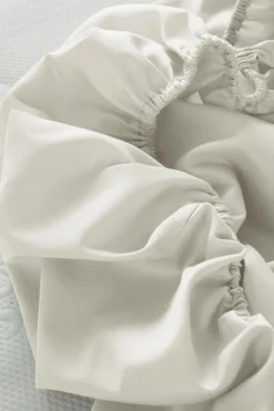 ZACK SATIN Dra-på-lakan, Hög Madrass - Ekologisk