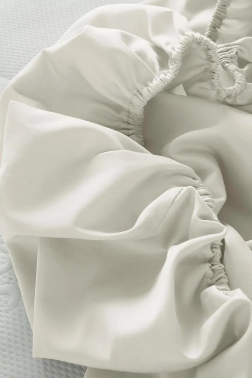 ZACK SATIN Dra-på-lakan, Hög Madrass - Ekologisk